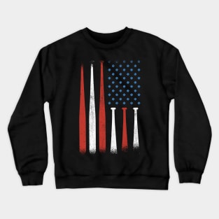 Patriotic Baseball American Flag | 4th of July Crewneck Sweatshirt